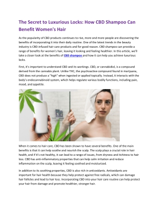 CBD shampoo For Women