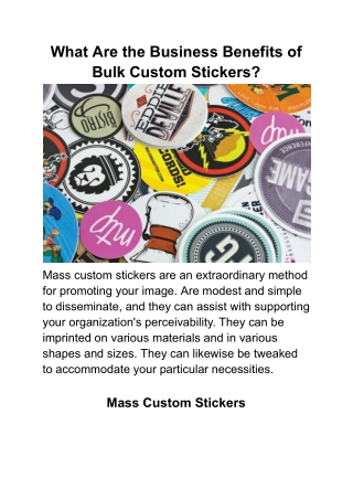 What Are the Business Benefits of Bulk Custom Stickers