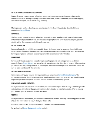 Article Moving Server Equipment 3_30_2023.