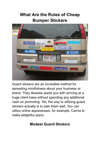 What Are the Rules of Cheap Bumper Stickers