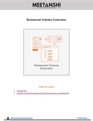 Restaurant Schema Generator