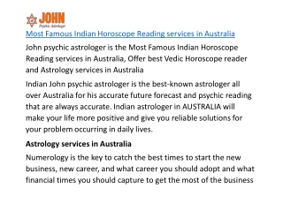 Most Famous Indian Horoscope Reading services in Australia