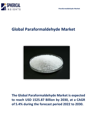 Global Paraformaldehyde Market