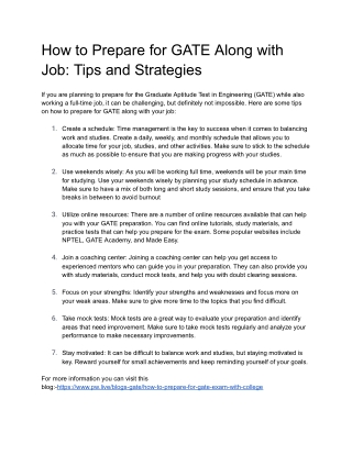 How to Prepare for GATE Along with Job Tips and Strategies