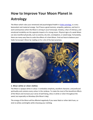 How to Improve Your Moon Planet in Astrology