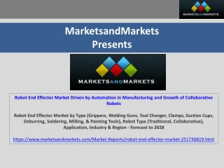 Robot End Effector Market Driven by Automation in Manufacturing and Growth of Co