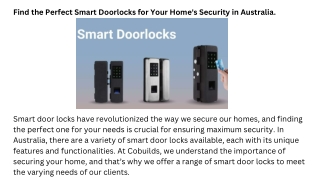 fingerprint smart doorlock