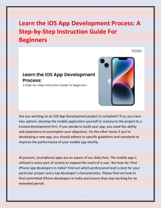 Learn the iOS App Development Process