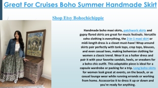 Great For Cruises Boho Summer Handmade Skirt