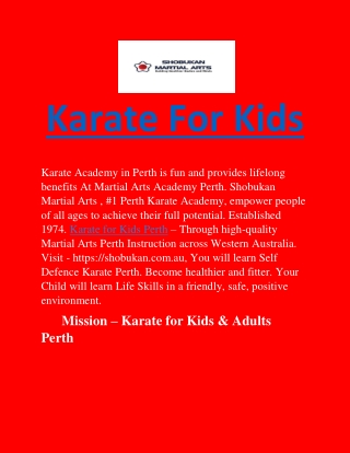 Karate For Kids