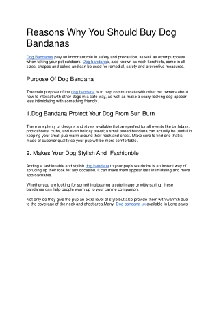 Reasons Why You Should Buy Dog Bandanas