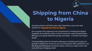 Shipping from China to Nigeria