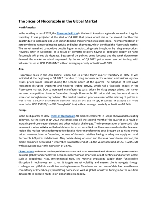 The prices of Fluconazole in the Global Market