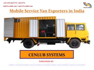 Mobile Service Van Exporters in India