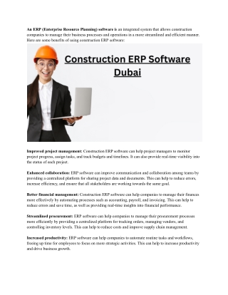 Construction ERP Software Dubai