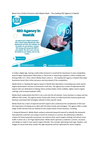 SEO Agency in Nashik