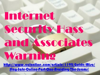 internet security hass and associates warning, Hold deg tryg