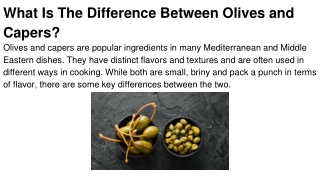 What Is The Difference Between Olives and Capers