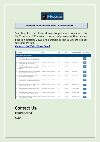 Cheapest Youtube Views Panel | Primesmm.com