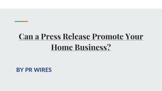 Can a Press Release Promote Your Home Business_