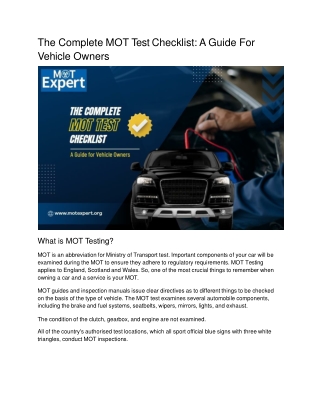 The Complete MOT Test Checklist_ A Guide for Vehicle Owners.docx