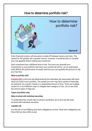 How to determine portfolio risk