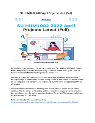 SU HUM1002 2022 April Projects Latest (Full)