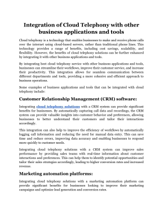 Integration of Cloud Telephony with other business applications and tools.docx