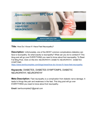 How Do I Know If I Have Feet Neuropathy_