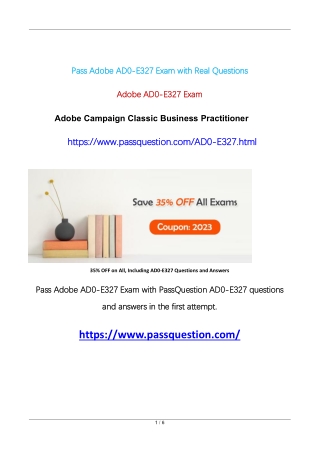 Adobe AD0-E327 Practice Test Questions