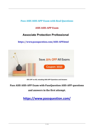 ASIS-APP Associate Protection Professional Exam Questions