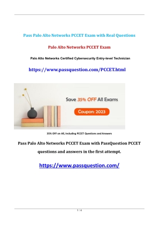 Palo Alto Networks  PCCET Updated Questions 2023