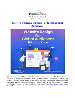 How To Design A Website For International Audiences