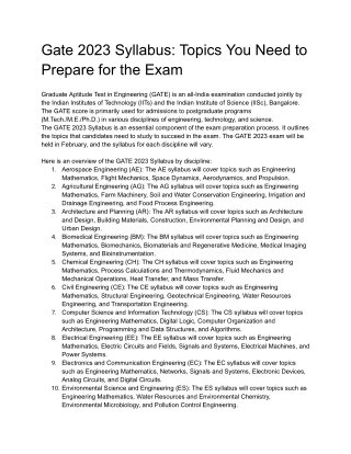 Gate 2023 Syllabus: Topics You Need to Prepare for the Exam