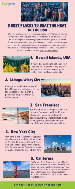 5 Best Places to beat the heat in the USA