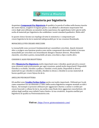 Minuteria per bigiotteria