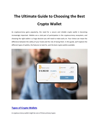 The Ultimate Guide to Choosing the Best Crypto Wallet