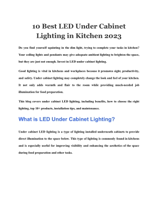 10 Best LED Under Cabinet Lighting in Kitchen 2023