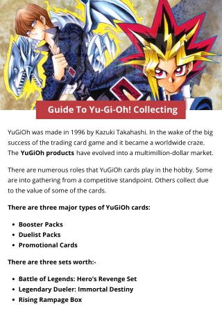 Guide To Yu-Gi-Oh! Collecting