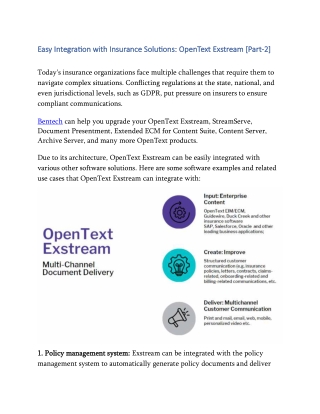 Easy Integration with Insurance Solutions OpenText Exstream [Part-2]