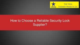 How to Choose a Reliable Security Lock Supplier?