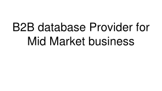 B2B database Provider for Mid Market business