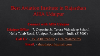 Best Aviation Institute in Rajasthan