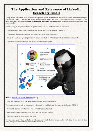 The Application and Relevance of Linkedin Search By Email