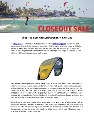 Shop the Best Kitesurfing Gear at our Kite Shop