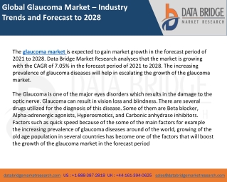 Global Glaucoma Market – Industry Trends and Forecast to 2028