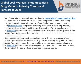 Global Coal-Workers’ Pneumoconiosis Drug Market - Industry Trends and Forecast to 2028