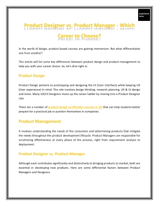 Product Designer vs. Product Manager - Which Career to Choose?