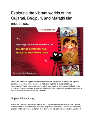 Exploring the vibrant worlds of the Gujarati, Bhojpuri, and Marathi film industries..docx