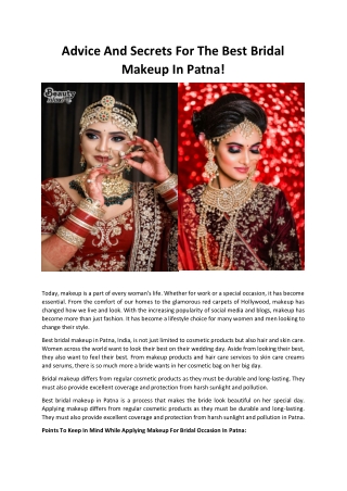 Advice And Secrets For The Best Bridal Makeup In Patna!